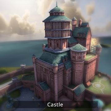 Screenshot of castle building.