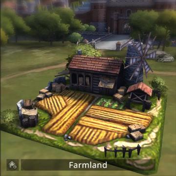 Screenshot of farmland building.