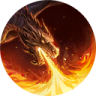 red dragon head breathing fire